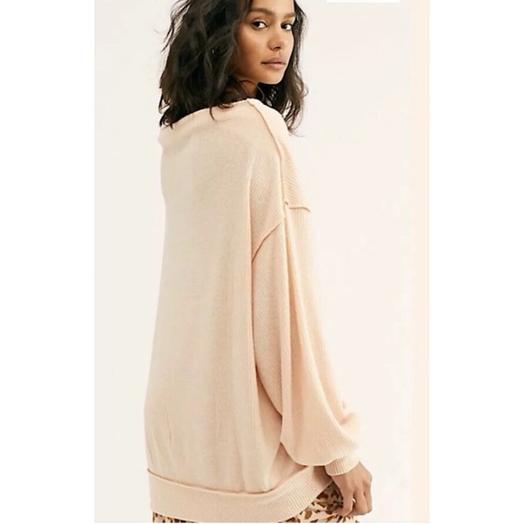 WE THE FREE PEOPLE Pink Main Squeeze Hacci Top - Picture 2 of 8